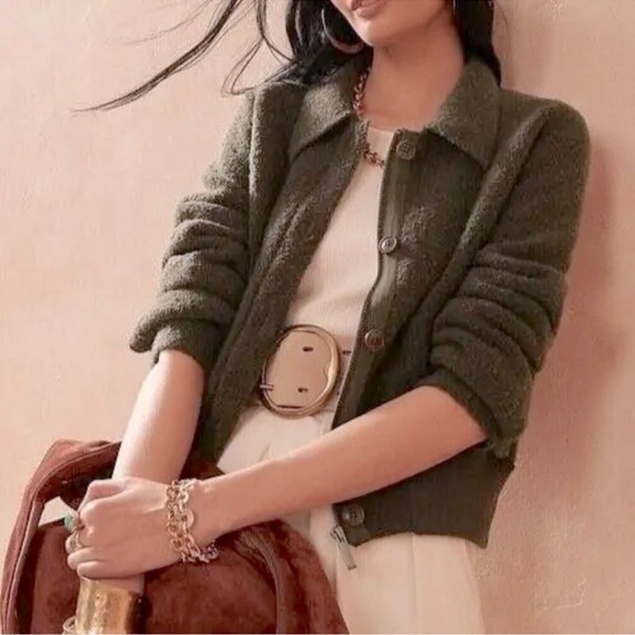 Banana Republic Heritage Boucle Bomber Sweater - Picture 3 of 13